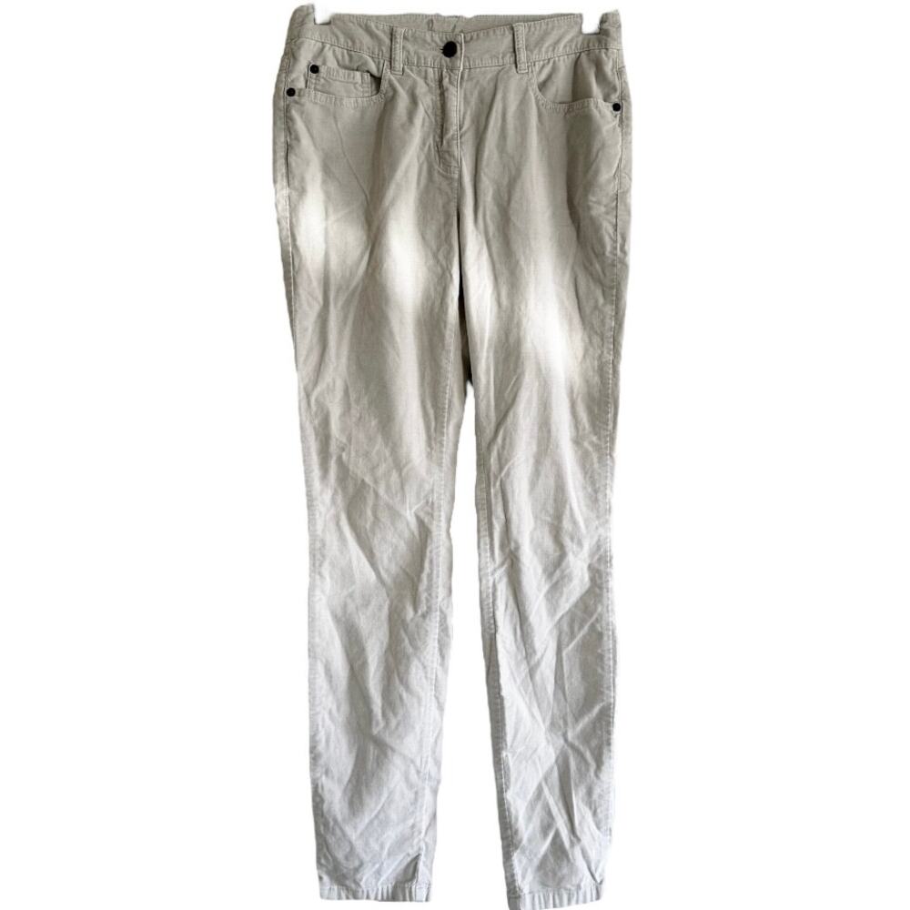 Boden Skinny Jeans Velvet Mid Rise Zip Fly Cotton Cream White 4R 29x30